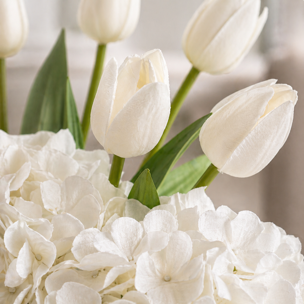 Pure White Promise Faux Flowers
